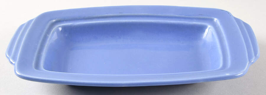 Harlequin Mauve Blue 1/2 Pound Butter Dish No Lid by Homer Laughlin -1