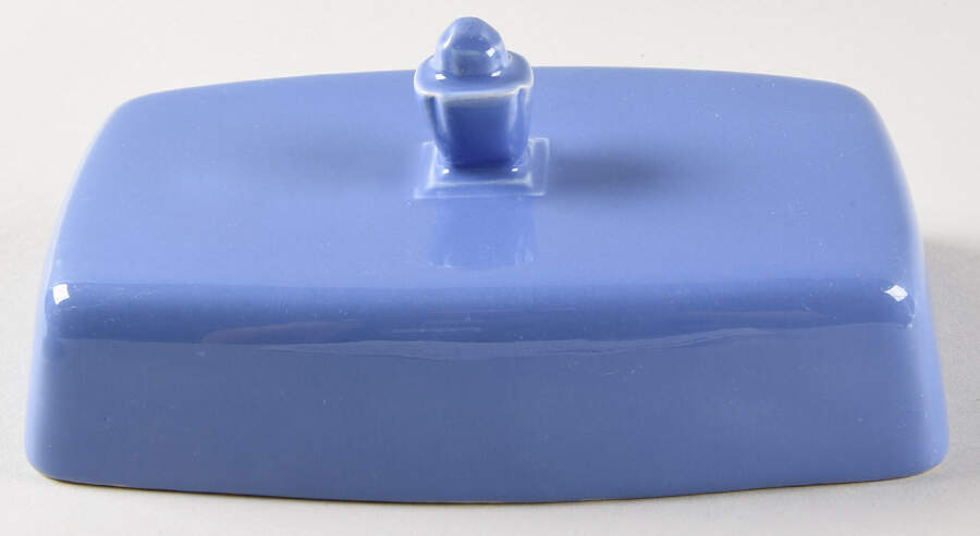 Harlequin Mauve Blue Lid for 1/2 Pound Butter Dish by Homer Laughlin -1