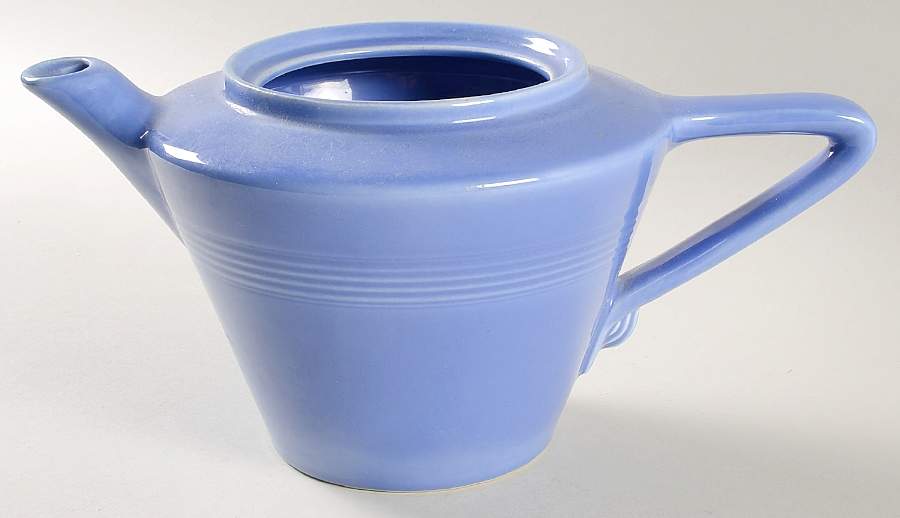 Harlequin Mauve Blue Teapot No Lid by Homer Laughlin -1