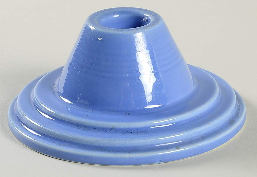 Harlequin Mauve Blue Single Light Candlestick by Homer Laughlin -1