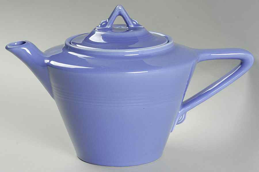 Harlequin Mauve Blue Teapot & Lid by Homer Laughlin -1