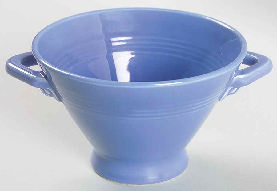 Harlequin Mauve Blue Sugar Bowl No Lid by Homer Laughlin -1