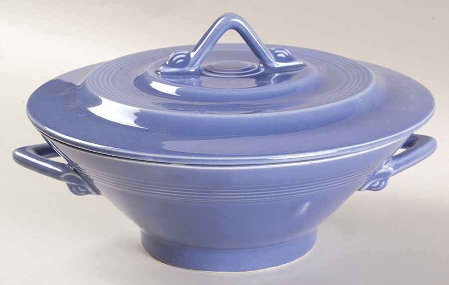 Harlequin Mauve Blue Round Covered Vegetable by Homer Laughlin -1