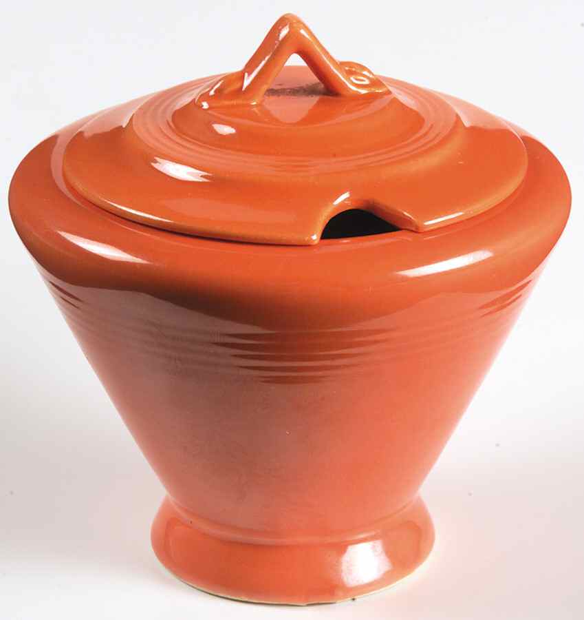 Harlequin Red Marmalade & Lid by Homer Laughlin -1