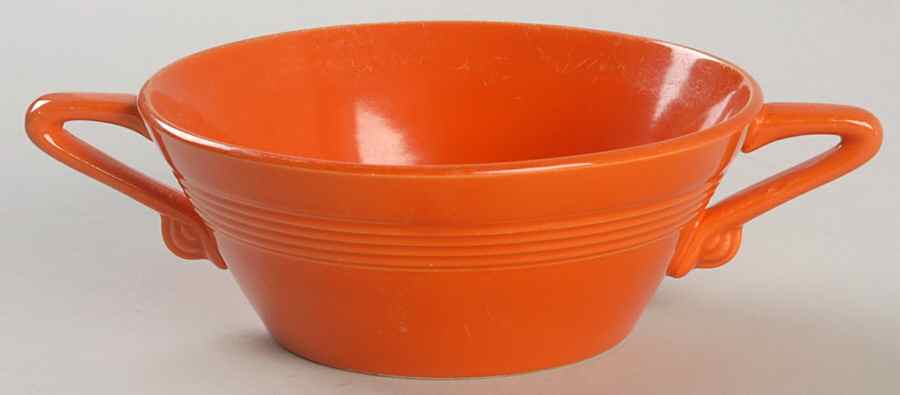 Harlequin Red Cream Soup Bowl by Homer Laughlin -1