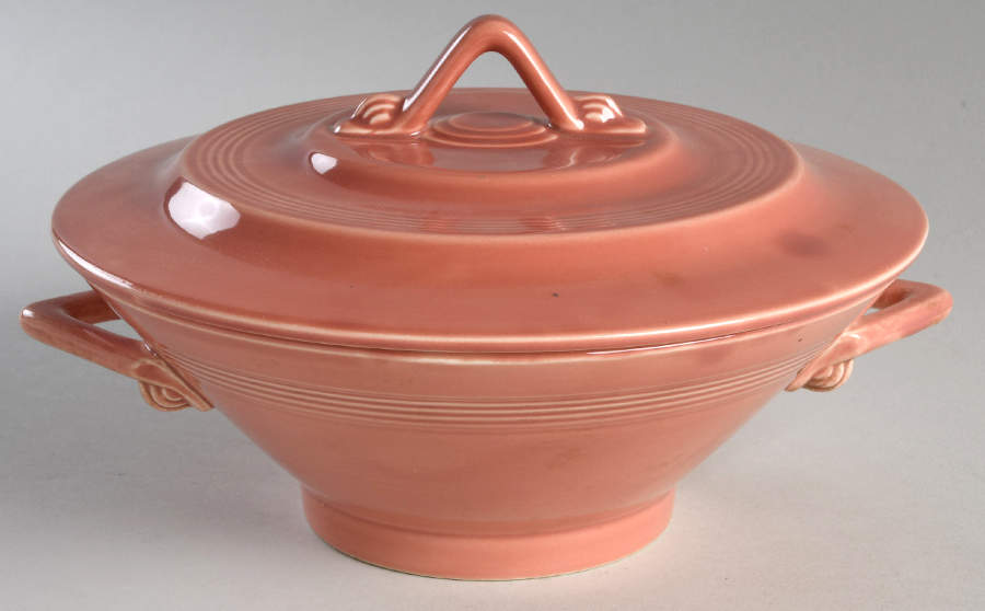Harlequin Rose Round Covered Vegetable by Homer Laughlin -1