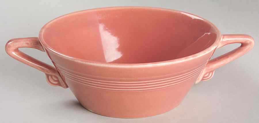 Harlequin Rose Cream Soup Bowl by Homer Laughlin -1
