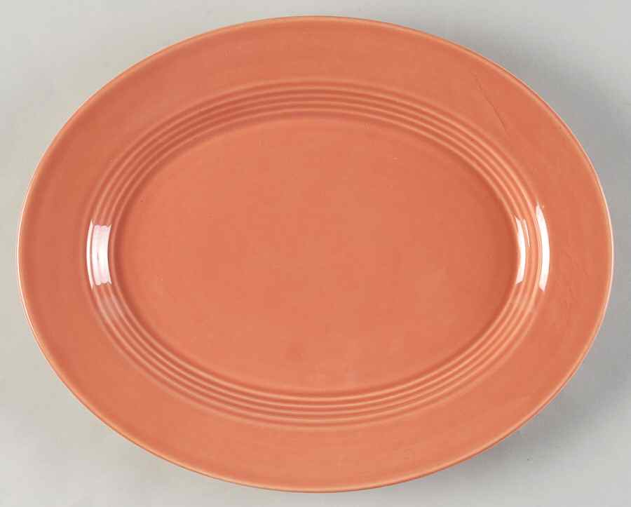 Harlequin Rose 11" Oval Serving Platter by Homer Laughlin -1