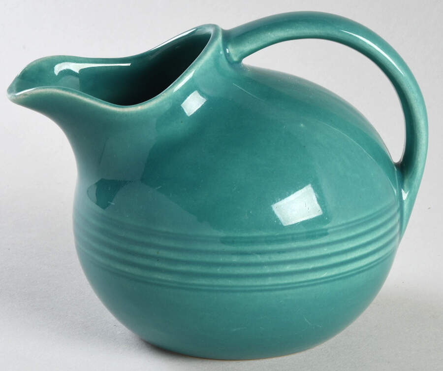 Harlequin Spruce Green Novelty Creamer by Homer Laughlin -1