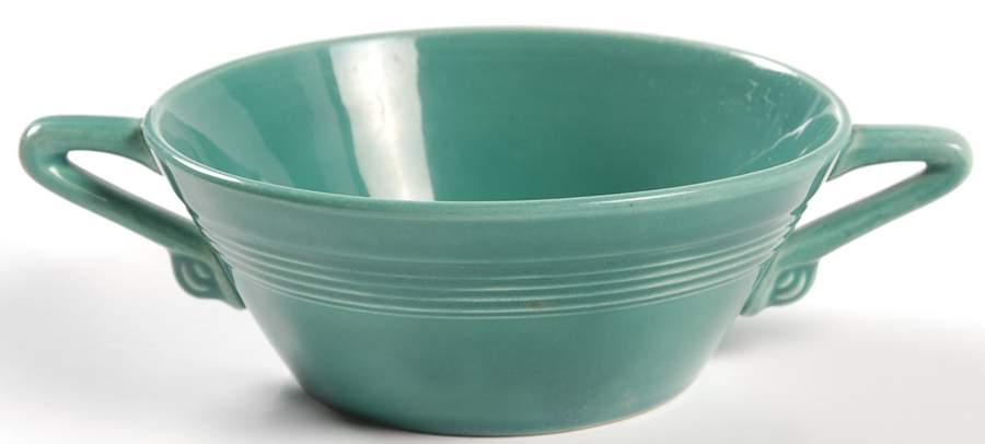 Harlequin Spruce Green Cream Soup Bowl by Homer Laughlin -1