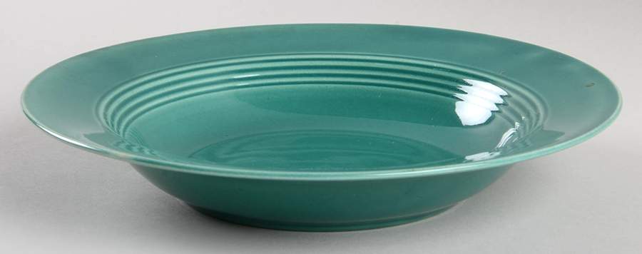 Harlequin Spruce Green Rim Soup Bowl by Homer Laughlin -1