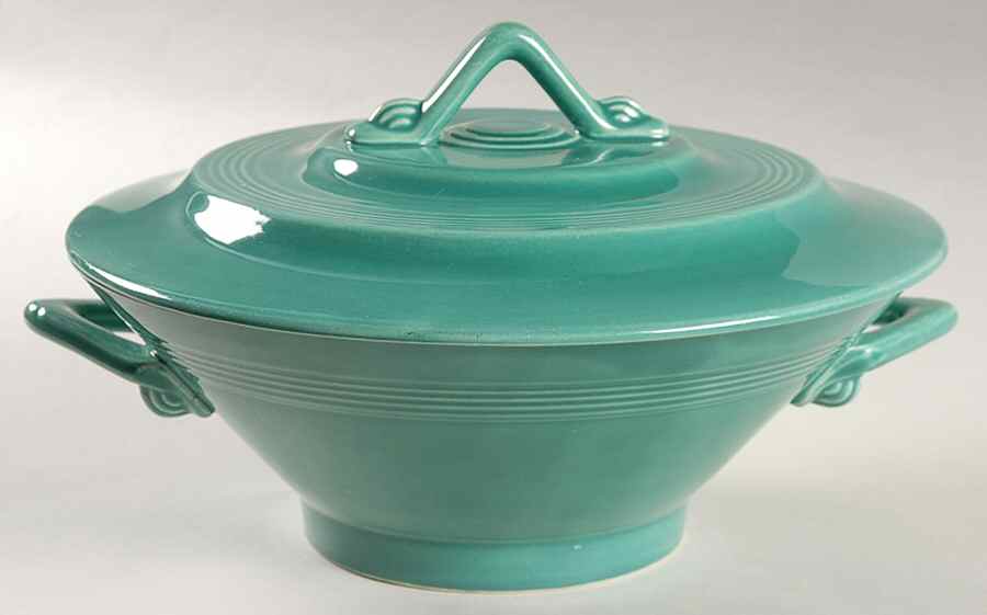 Harlequin Spruce Green Round Covered Vegetable by Homer Laughlin -1