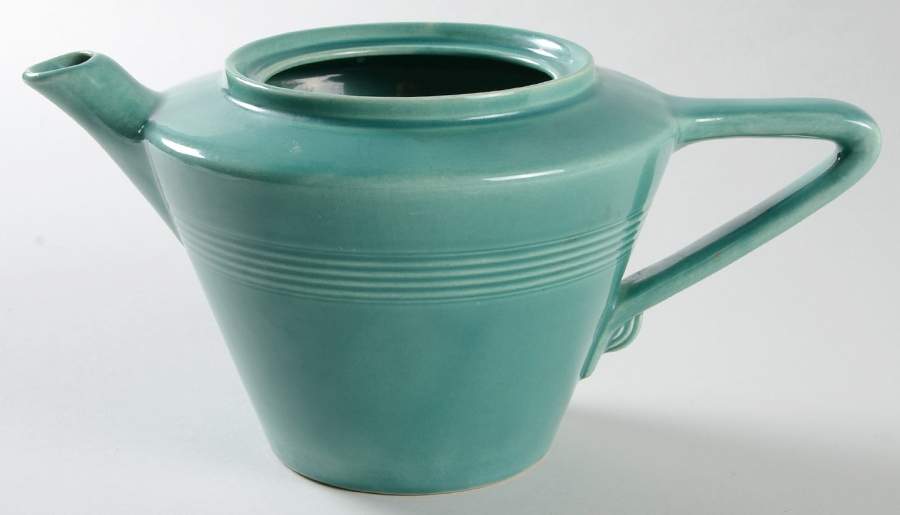 Harlequin Spruce Green Teapot No Lid by Homer Laughlin -1