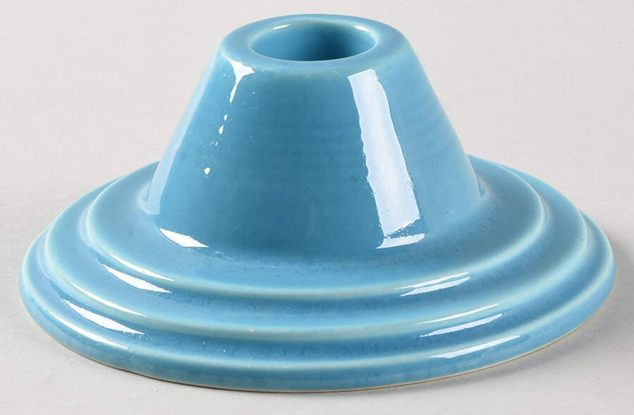 Harlequin Turquoise (Older) Single Light Candlestick by Homer Laughlin -1