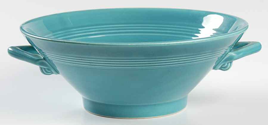Harlequin Turquoise (Older) Round Vegetable No Lid by Homer Laughlin -1