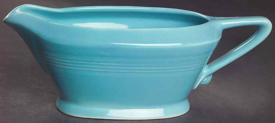 Harlequin Turquoise (Older) Gravy Boat by Homer Laughlin -1
