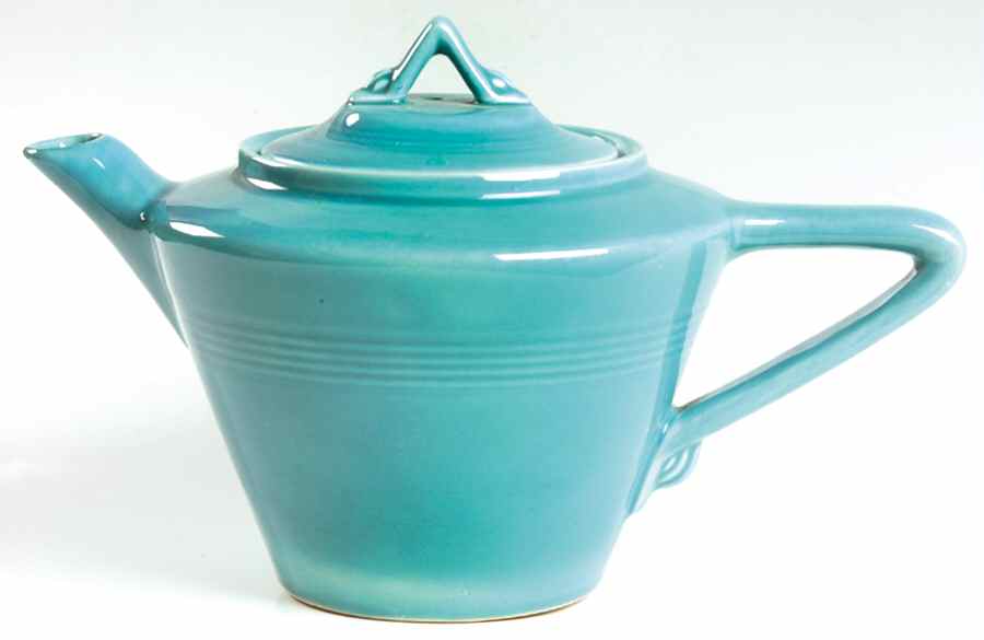 Harlequin Turquoise (Older) Teapot & Lid by Homer Laughlin -1