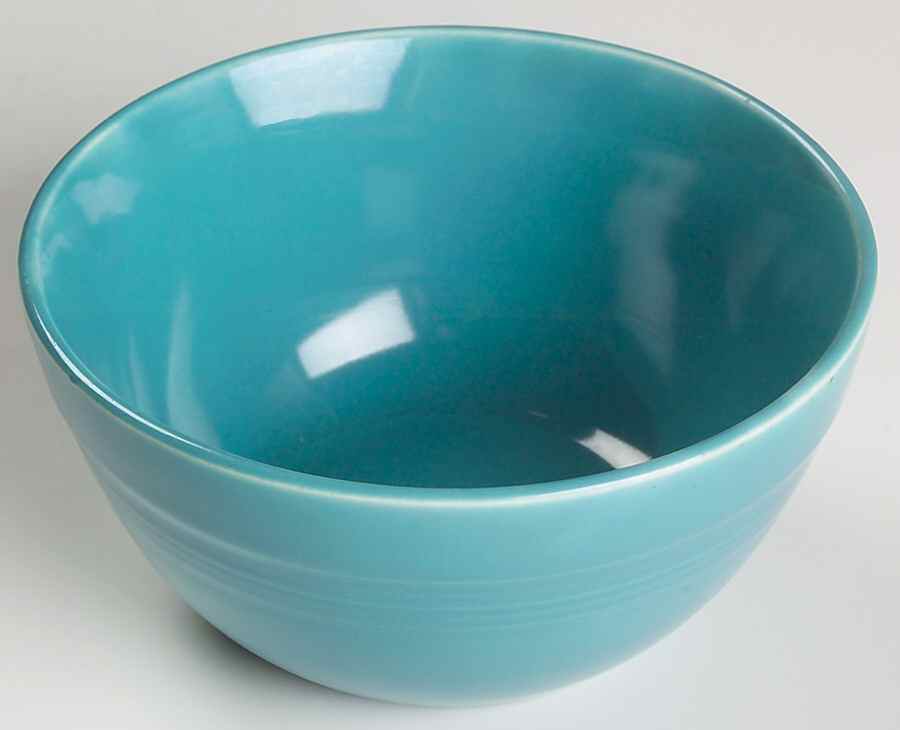 Harlequin Turquoise (Older) Cranberry 36s Bowl by Homer Laughlin -1