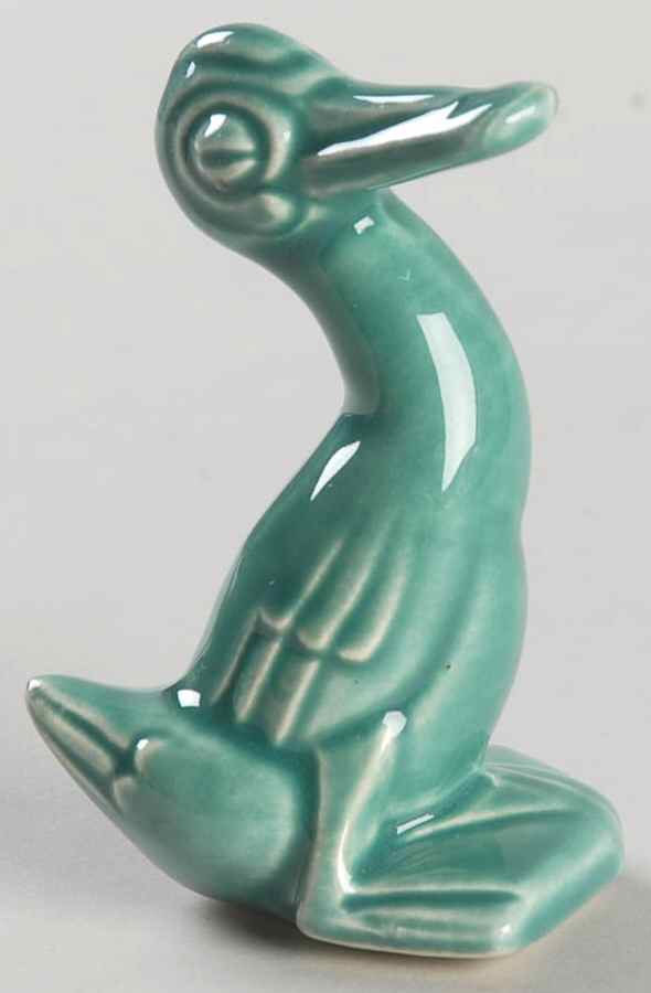 Harlequin Turquoise (Older) Duck Figurine by Homer Laughlin -1