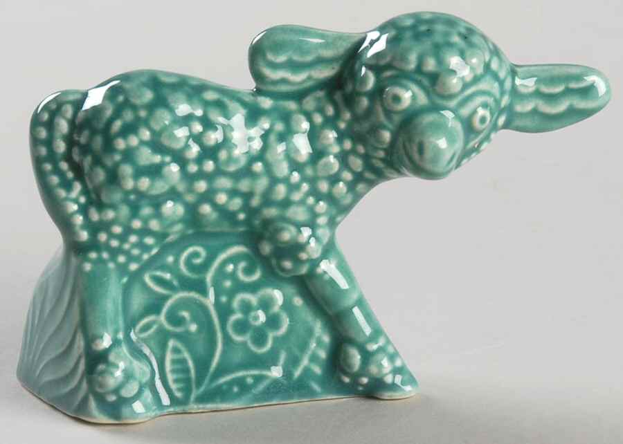 Harlequin Turquoise (Older) Lamb Figurine by Homer Laughlin -1