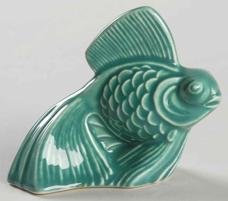 Harlequin Turquoise (Older) Fish Figurine by Homer Laughlin -1