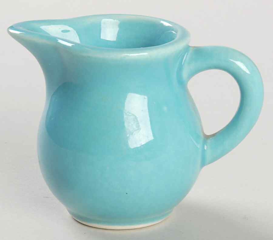 Harlequin Turquoise (Older) Toy Creamer by Homer Laughlin -1