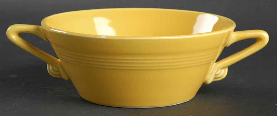 Harlequin Yellow (Older) Cream Soup Bowl by Homer Laughlin -1