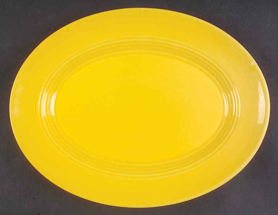 Harlequin Yellow (Older) 11" Oval Serving Platter by Homer Laughlin -1
