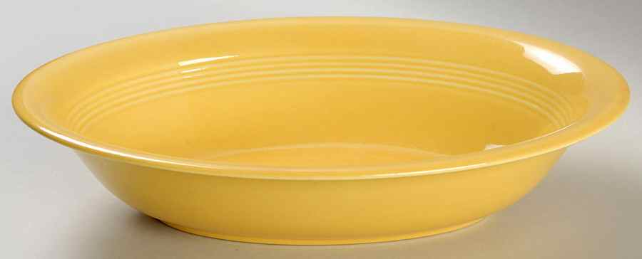 Harlequin Yellow (Older) 9" Oval Vegetable Bowl by Homer Laughlin -1