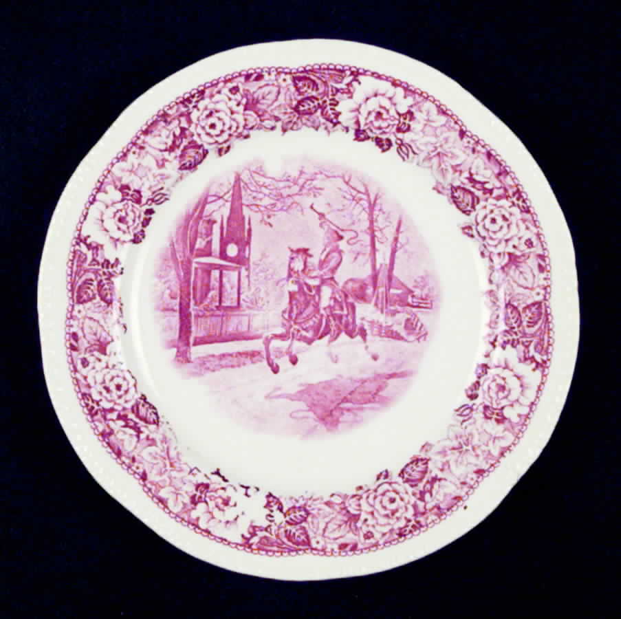 Historical America Red (Scalloped) Bread & Butter Plate by Homer Laughlin -1