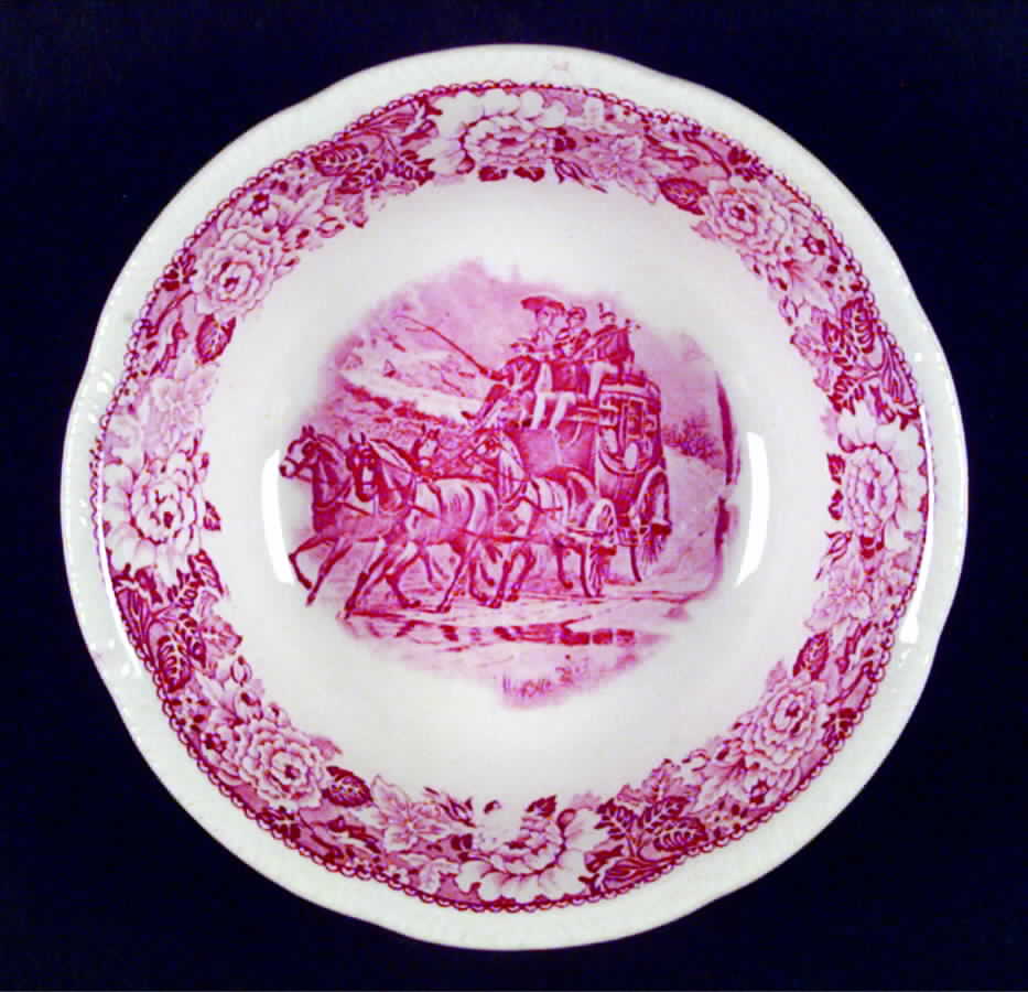 Historical America Red (Scalloped) Coupe Cereal Bowl by Homer Laughlin -1