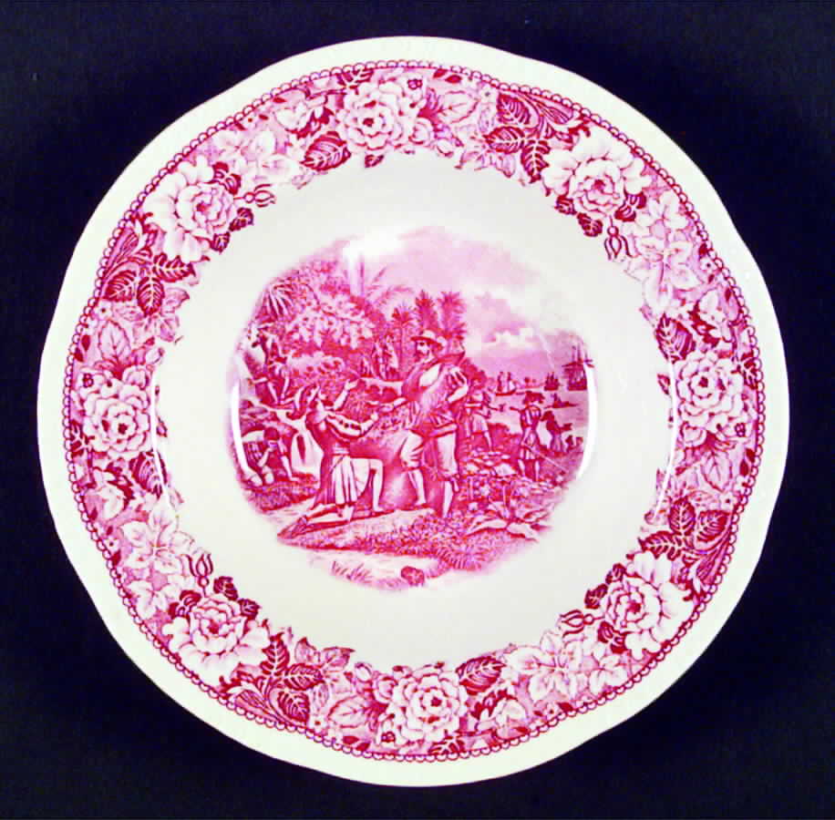 Historical America Red (Scalloped) Rim Soup Bowl by Homer Laughlin -1