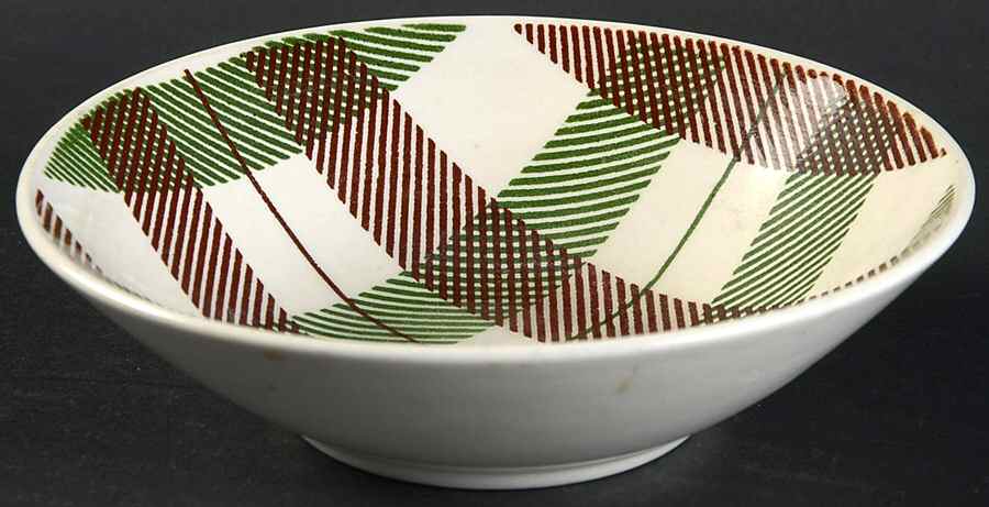 Highland Plaid (Green Brown) Fruit/Dessert (Sauce) Bowl by Homer Laughlin -1