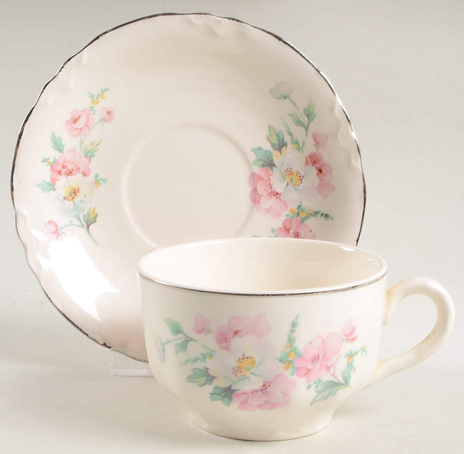 HLC116 Flat Cup & Saucer Set by Homer Laughlin -1