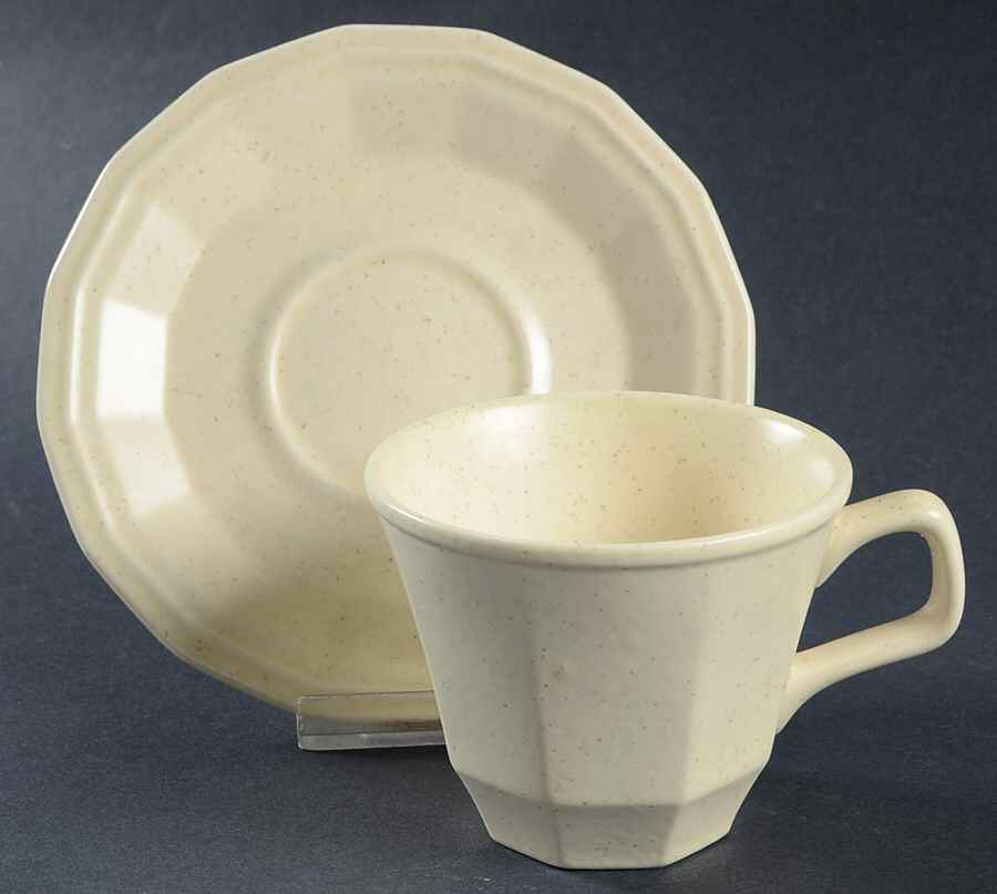 HLC124 Flat Cup & Saucer Set by Homer Laughlin -1