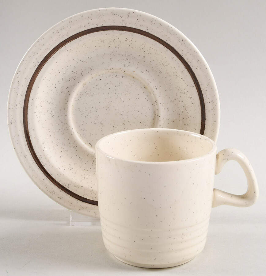 HLC188 Flat Cup & Saucer Set by Homer Laughlin -1