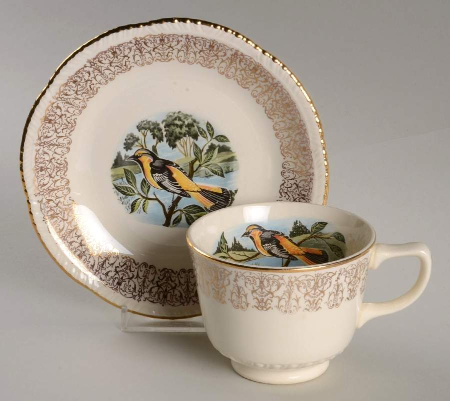 HLC189 Footed Cup & Saucer Set by Homer Laughlin -1