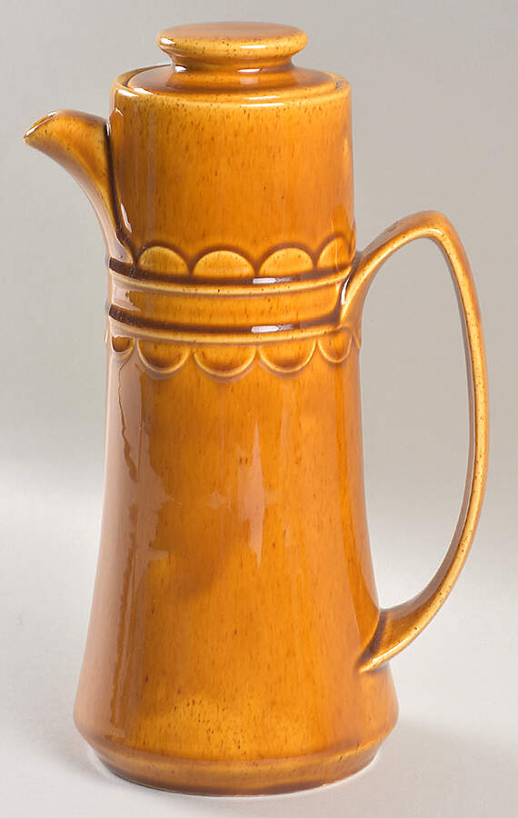 Gold Cortez Coffee Pot & Lid by Homer Laughlin -1