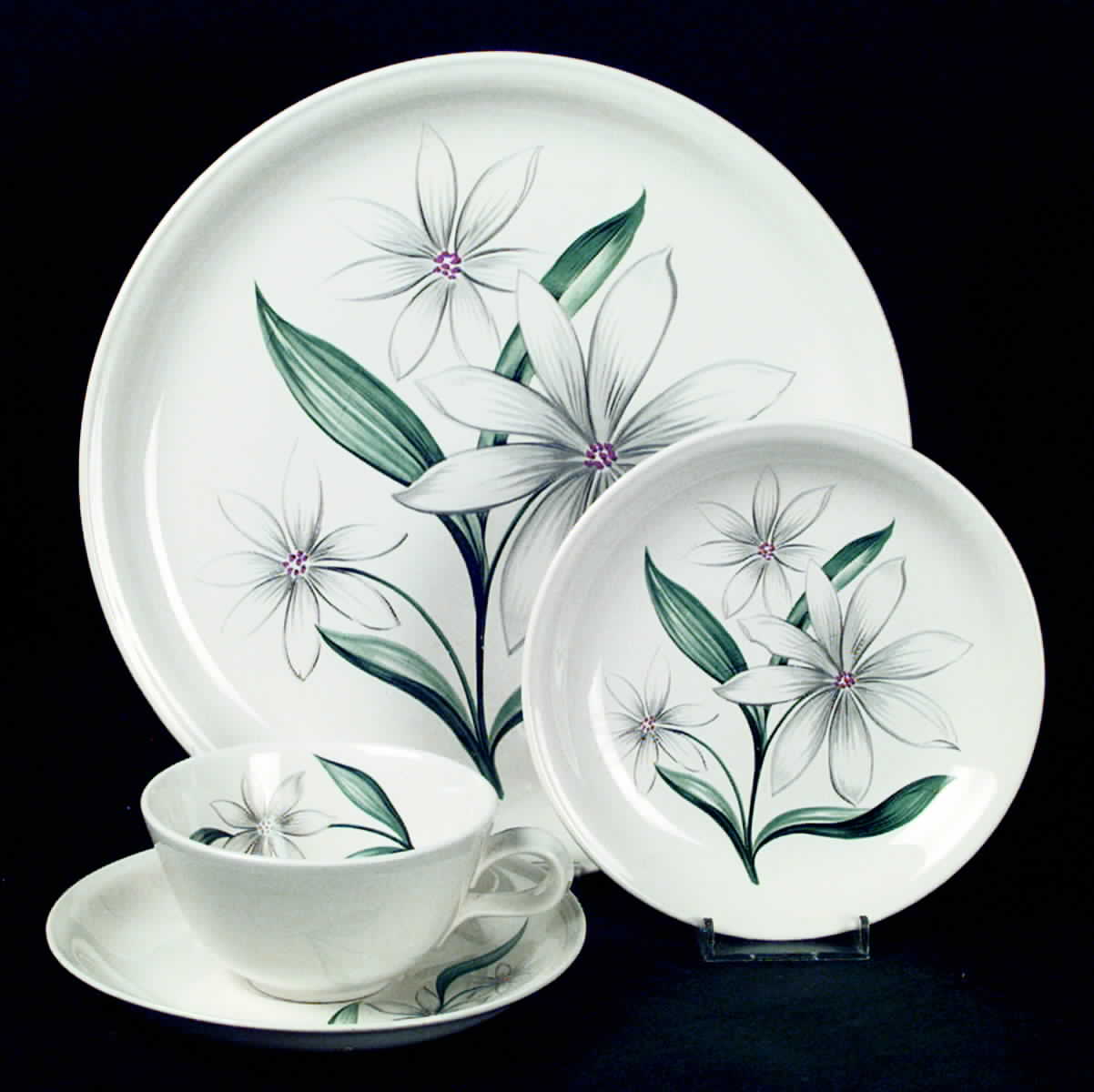 D1 Flat Cup & Saucer Set by Homer Laughlin -1