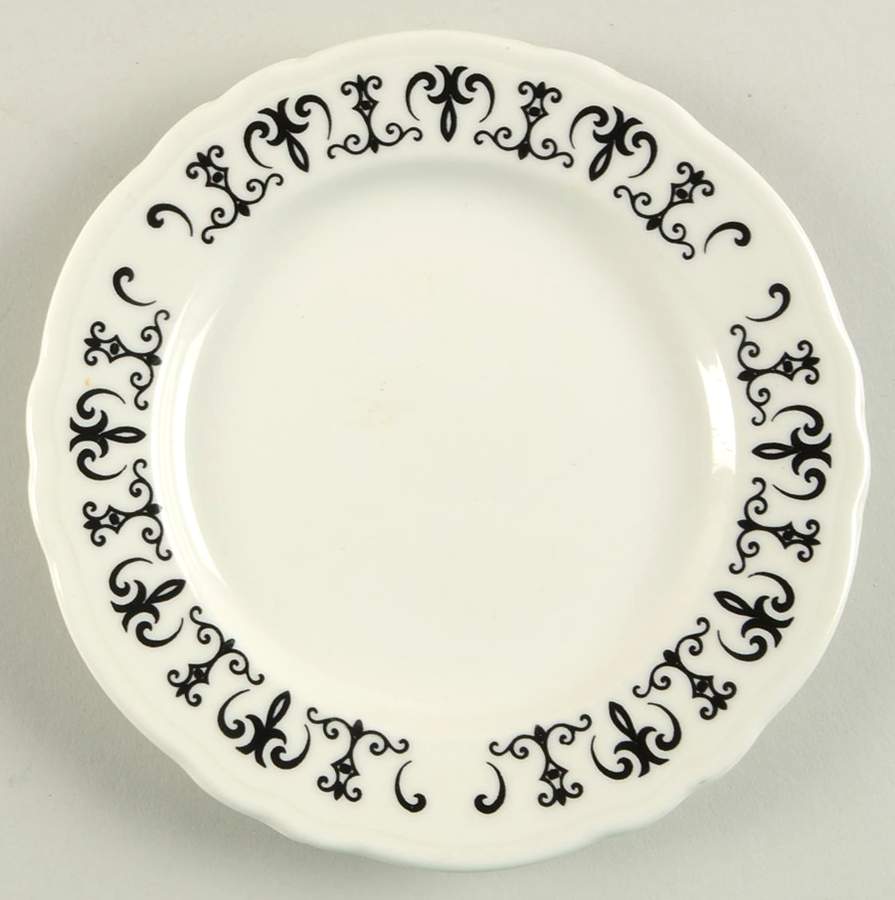 Old Gothic Black Bread & Butter Plate by Homer Laughlin -1
