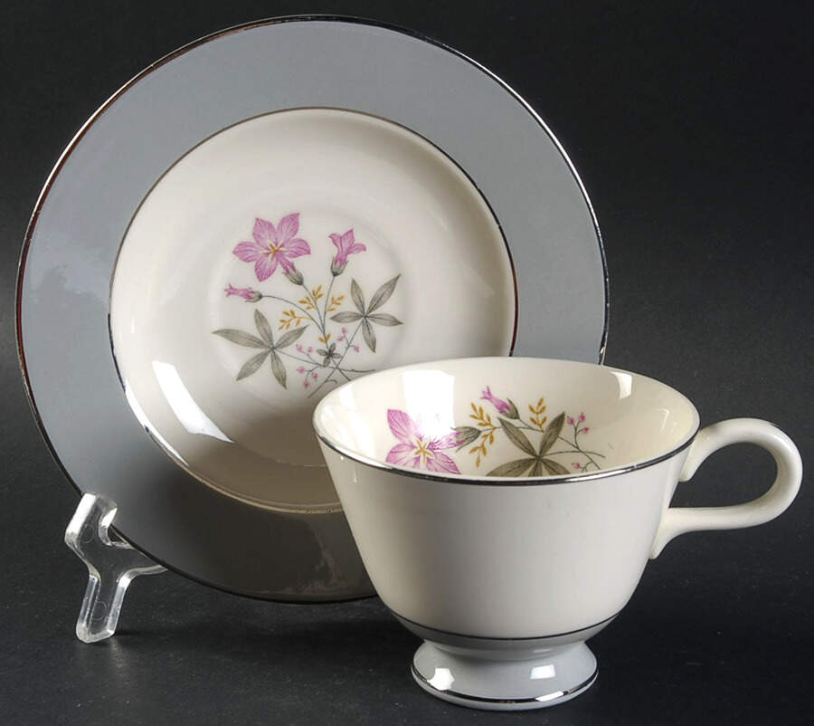 CV30 Footed Cup & Saucer Set by Homer Laughlin -1