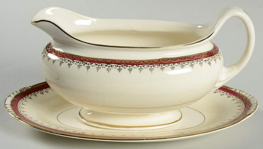 N1642 Gravy Boat & Underplate/Relish by Homer Laughlin -1