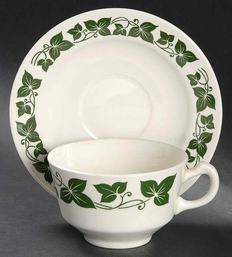 HLC258 Flat Cup & Saucer Set by Homer Laughlin -1