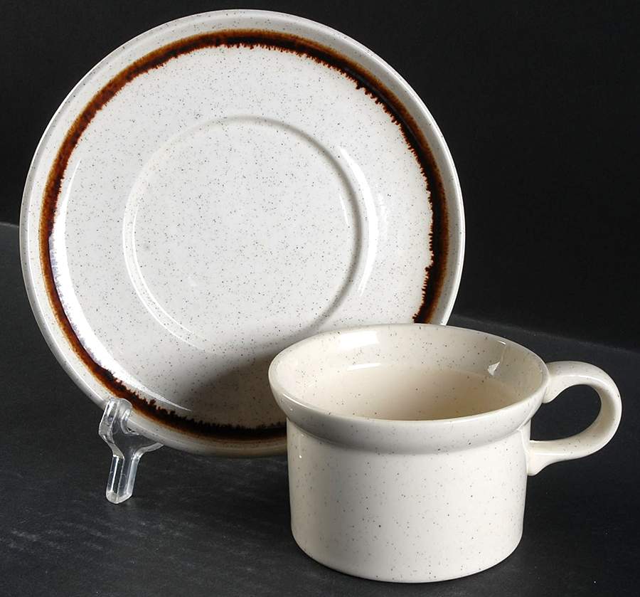 HLC300 Flat Cup & Saucer Set by Homer Laughlin -1