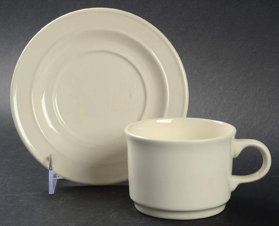 HLC309 Flat Cup & Saucer Set by Homer Laughlin -1