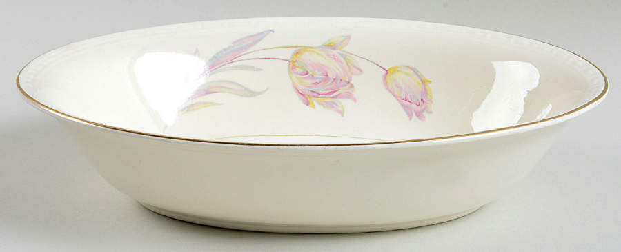 Tulip (Eggshell Georgian) 9" Oval Vegetable Bowl by Homer Laughlin -1