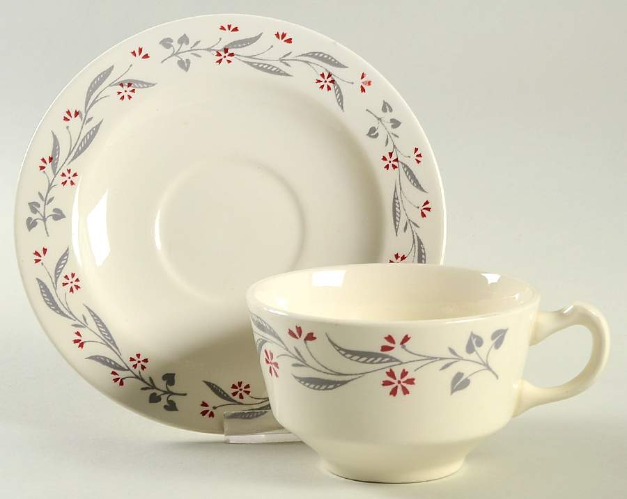 HLC418 Flat Cup & Saucer Set by Homer Laughlin -1