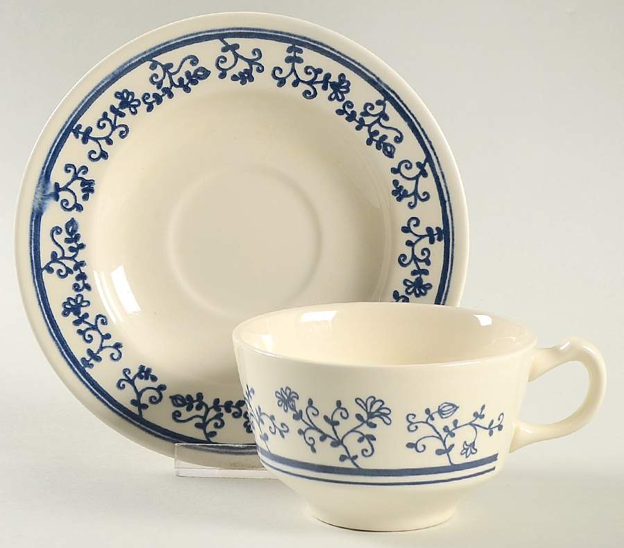 Sturbridge Footed Cup & Saucer Set by Homer Laughlin -1