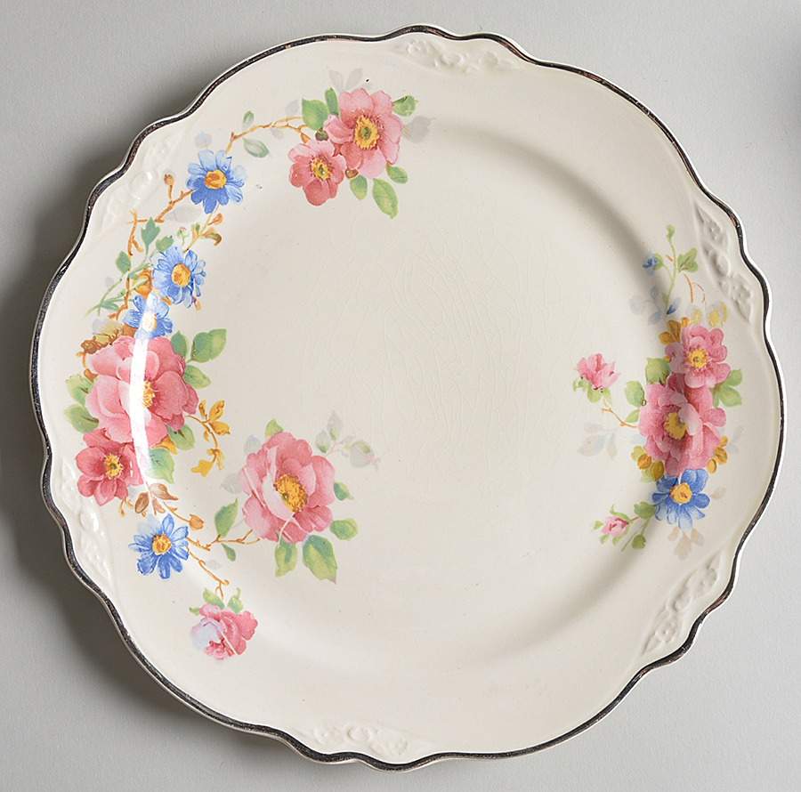 Wild Pink Rose Luncheon Plate by Homer Laughlin -1