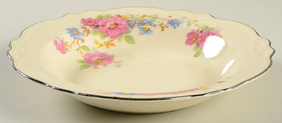 Wild Pink Rose Rim Soup Bowl by Homer Laughlin -1
